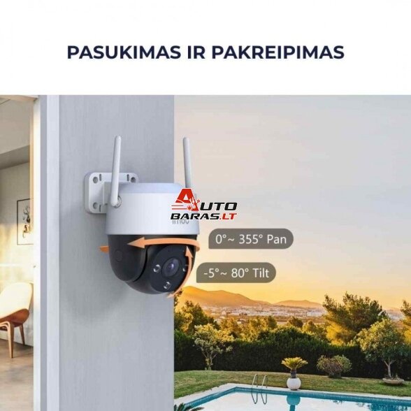 IMOU kamera Cruiser SE+ 5MP, IPC-K7CP-5H1WE, WiFi, 360°, išmanus sekimas, 8x zoom 3