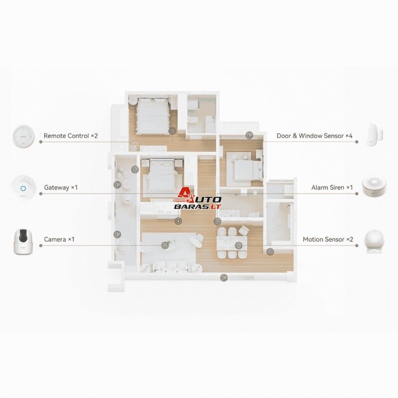 IMOU Belaidė apsaugos sistema Home Alarm Kit-11 su kamera Ranger 2C 2