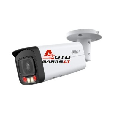 IP kamera Dahua Bullet IPC-HFW2849T-AS-IL-0360B (Balta, 8MP 4K, 3.6mm 87°, IR + LED 30m, IP67, PoE)