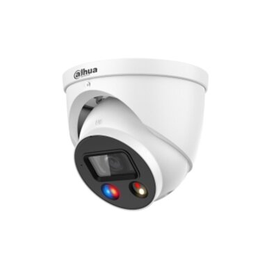 IP kamera Dahua Dome IPC-HDW3549H-AS-PV 2.8mm (Juoda, 5MP, 97°, IR LED 50m, LED apšvietimas, integruotas garsiakalbis ir sirena, IP67)