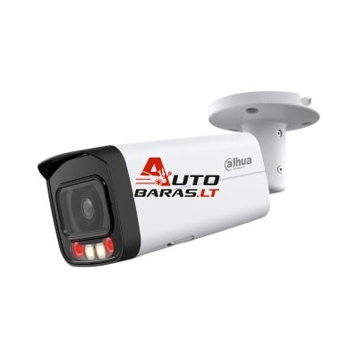 IP kamera Dahua Bullet IPC-HFW2849T-AS-IL-0360B (Balta, 8MP 4K, 3.6mm 87°, IR + LED 30m, IP67, PoE)