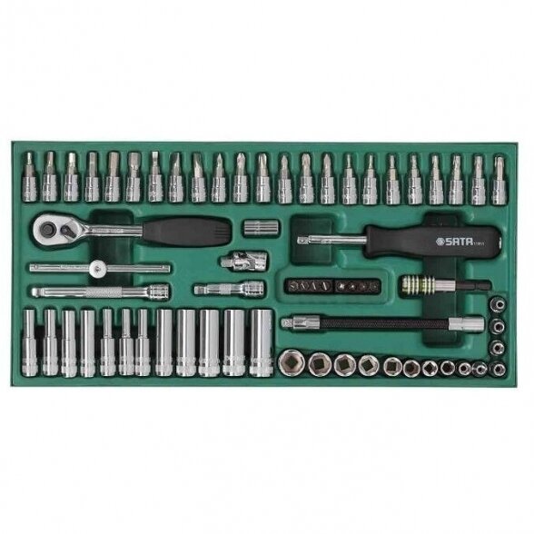 Įrankių spintelė NTBR4007X su SATA įrankiais 246vnt. 2