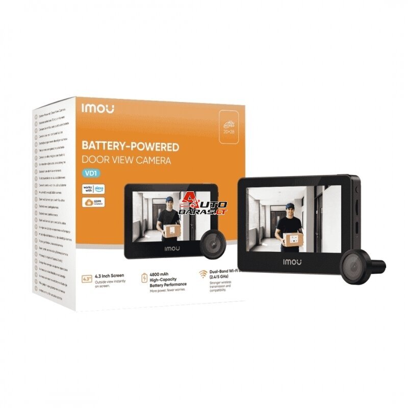 Išmani durų akutė su monitoriumi IMOU VD1-5M0S, 5MP, pakraunama 3