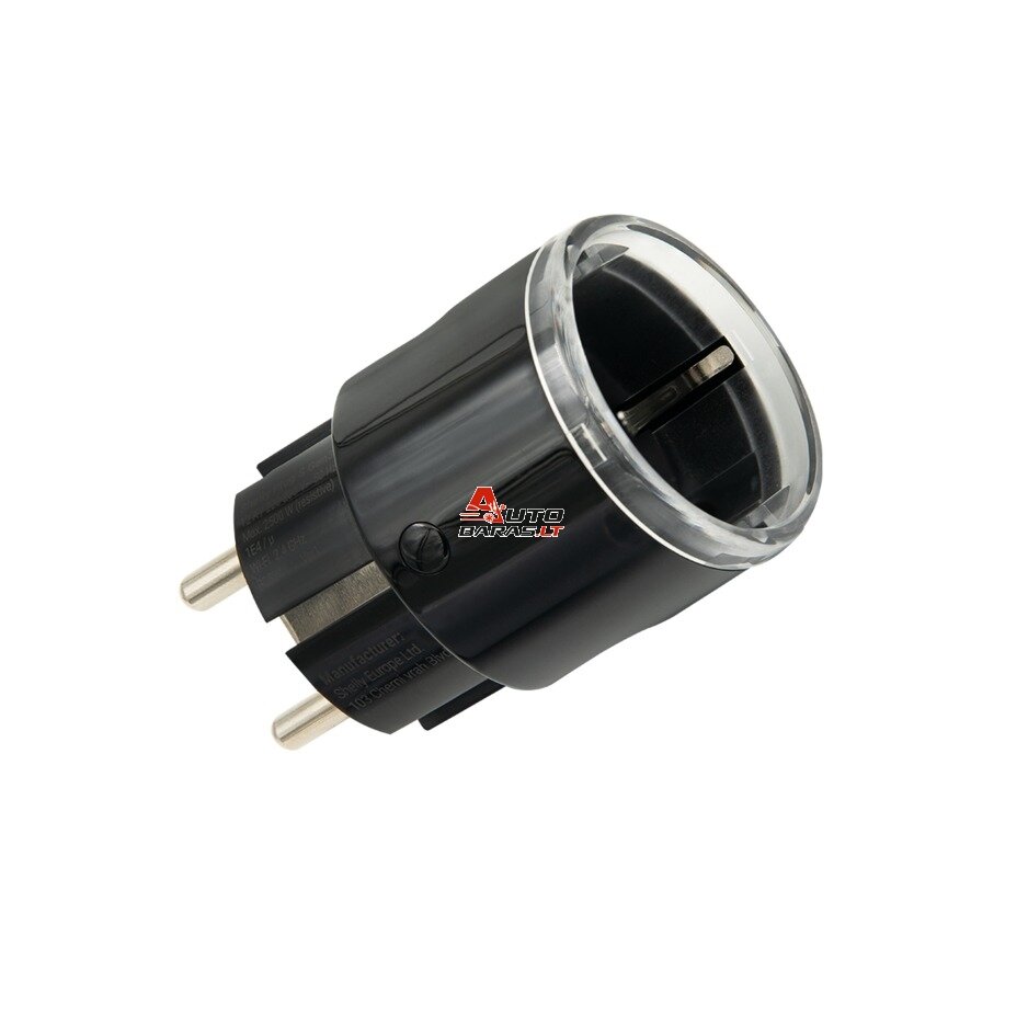 Išmanusis kištukas Shelly Plug S MTR Gen3 juodas (Wi-Fi, Bluetooth, Matter, 2500W)