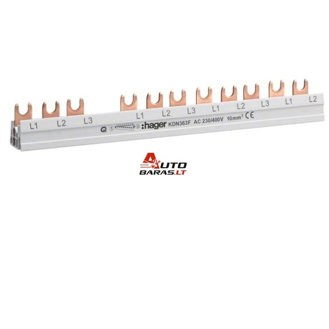 Izoliuota sujungimo šyna Hager KDN363F (3P+N, 12 mod., 10mm²)