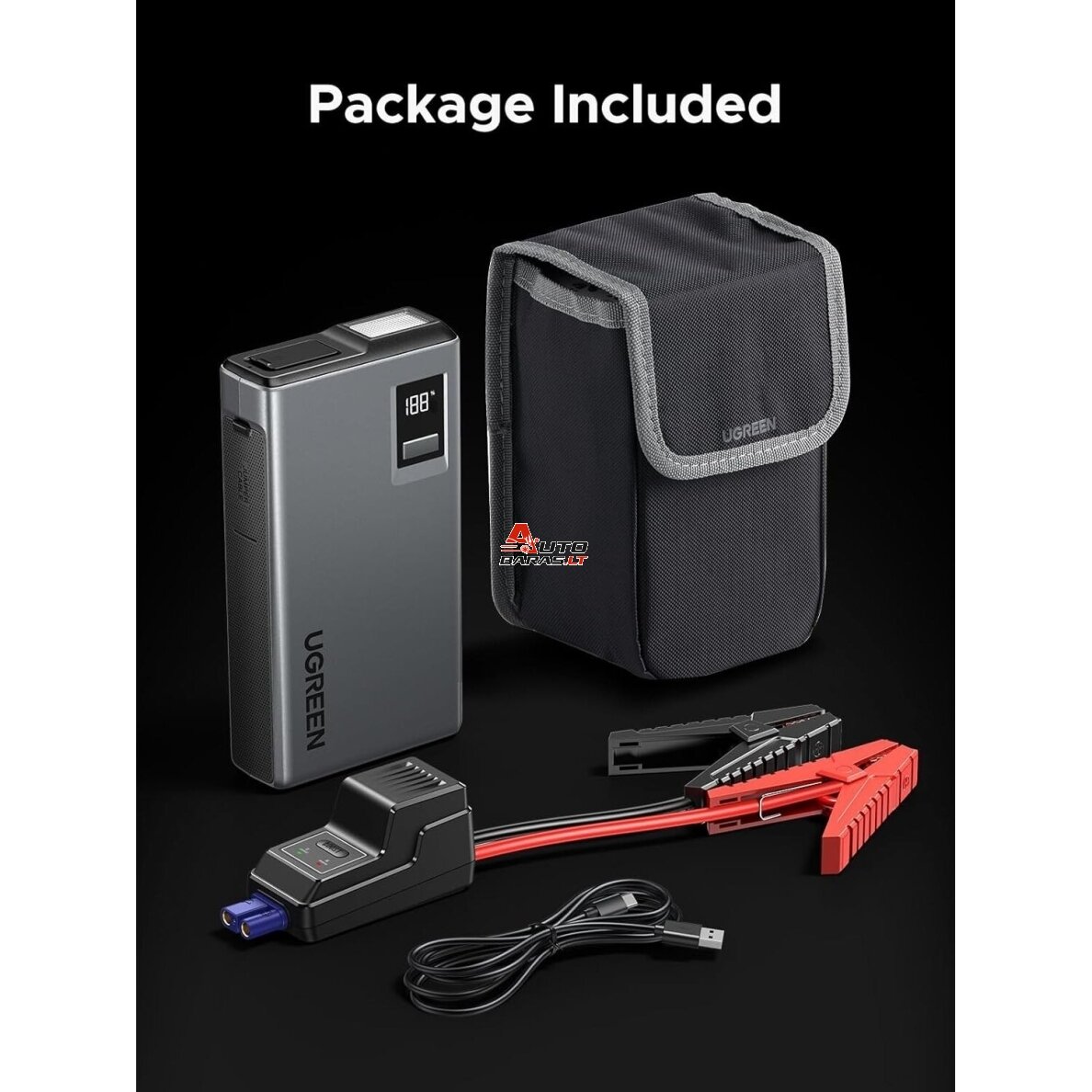 JUMP START BOOSTER Mobilus energijos šaltinis Ugreen ES702 1000A max 12000mAh (35977) JOYROOM 8