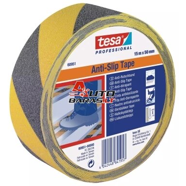 Juosta slydimui mažinti TESA (juoda/geltona) 15m x 50mm 60951-00000-00