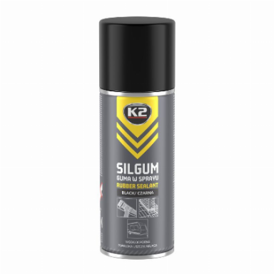 K2 SILGUM ELASTINĖ PURŠKIAMA GUMINĖ DANGA JUODA 400ML
