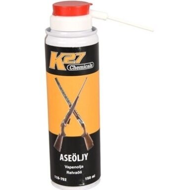 K27 Alyva ginklų tepimui/valymui (aerozolis), 150ml K27 Alyva ginklų tepimui/valymui (aerozolis), 150ml