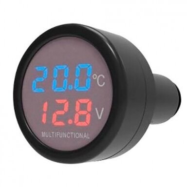 K27 daugiafunkcinis USB įkroviklis 2.1A - rodo akumuliatoriaus įtampa ir temperatūrą automobilyje K27 daugiafunkcinis USB įkroviklis 2.1A - rodo akumuliatoriaus įtampa ir temperatūrą automobilyje