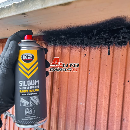 K2 SILGUM ELASTINĖ PURŠKIAMA GUMINĖ DANGA JUODA 400ML 3