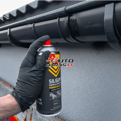 K2 SILGUM ELASTINĖ PURŠKIAMA GUMINĖ DANGA JUODA 400ML 5
