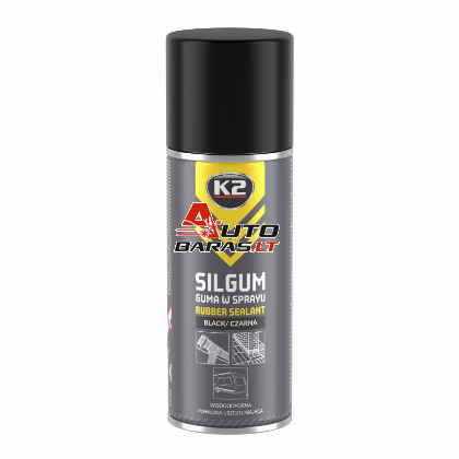 K2 SILGUM ELASTINĖ PURŠKIAMA GUMINĖ DANGA JUODA 400ML