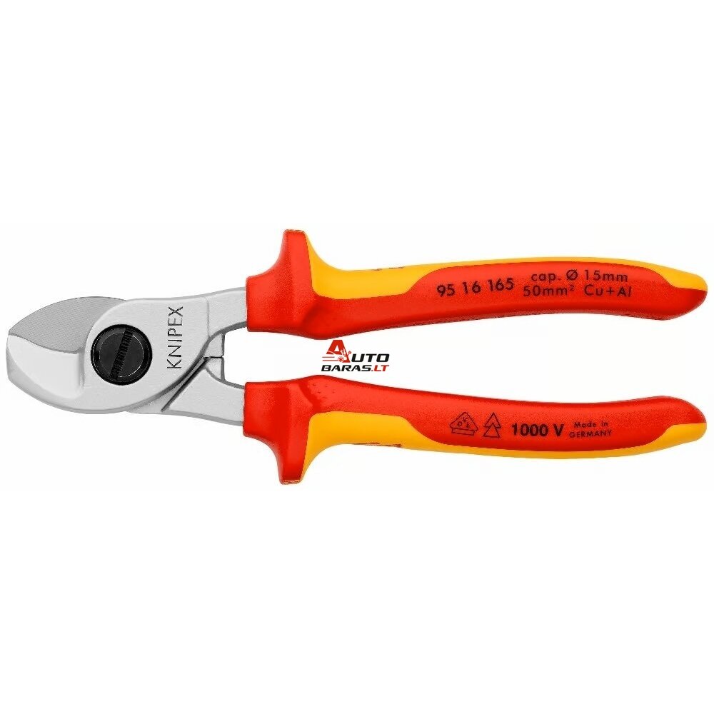 Kabelio kirpimo žirklės elektrikui VDE 165mm KNIPEX