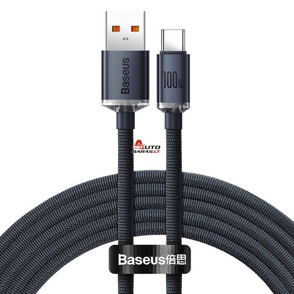 Kabelis USB A - USB C BASEUS CAJY000401 (1.2m, QC3.0, 100W, juodas)