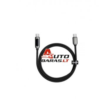 Kabelis USB C - USB C BASEUS CATSK-B01 (1.0m, 100W, su galios indikacija, juodas)
