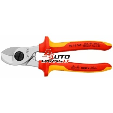 Kabelio kirpimo žirklės elektrikui VDE 165mm KNIPEX Kabelio kirpimo žirklės elektrikui VDE 165mm KNIPEX