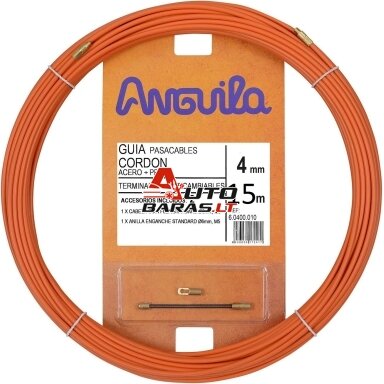 Kabelio pratraukėjas (15m, 4mm, oranžinis, plieninis)
