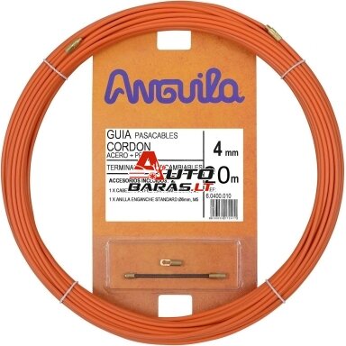 Kabelio pratraukėjas (20m, 4mm, oranžinis, plieninis)
