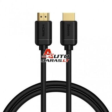 Kabelis HDMI-HDMI BASEUS CAKGQ-B01 (2.0m, HDMI 2.0, juodas, 4K 60Hz) Kabelis HDMI-HDMI BASEUS CAKGQ-B01 (2.0m, HDMI 2.0, juodas, 4K 60Hz)