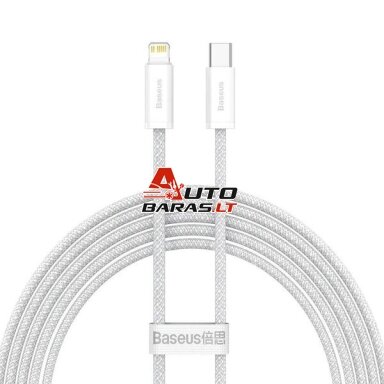 Kabelis USB C - Lightning BASEUS CALD000102 (2.0m, 20W, baltas, pintas) Kabelis USB C - Lightning BASEUS CALD000102 (2.0m, 20W, baltas, pintas)