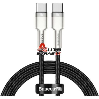 Kabelis USB C - USB C BASEUS CATJK-C01 (1.0m, 100W, duomenų perdavimui ir krovimui, juodas) Kabelis USB C - USB C BASEUS CATJK-C01 (1.0m, 100W, duomenų perdavimui ir krovimui, juodas)