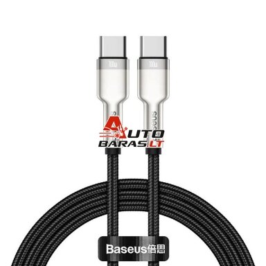 Kabelis USB C - USB C BASEUS CATJK-D01 (2.0m, 100W, duomenų perdavimui ir krovimui, juodas) Kabelis USB C - USB C BASEUS CATJK-D01 (2.0m, 100W, duomenų perdavimui ir krovimui, juodas)