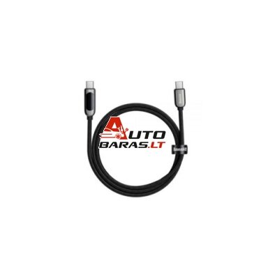 Kabelis USB C - USB C BASEUS CATSK-B01 (1.0m, 100W, su galios indikacija, juodas) Kabelis USB C - USB C BASEUS CATSK-B01 (1.0m, 100W, su galios indikacija, juodas)