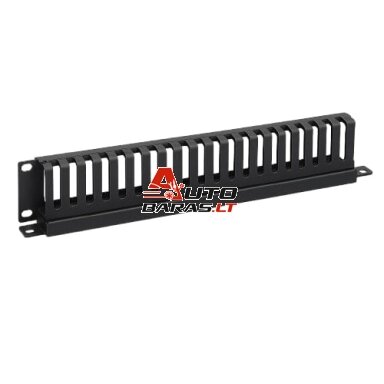 Kabelių sutvarkymo panelė–šukos 19" 1U LK-CM-0041 (horizontali, 24 skyriai)