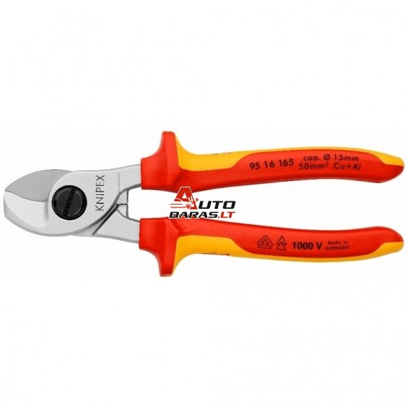 Kabelio kirpimo žirklės elektrikui VDE 165mm KNIPEX