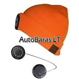 K27 Išmanioji kepurė su LED šviestuvu, bluetooth ausinėmis ir laisvų rankų įranga. Oranžinė.