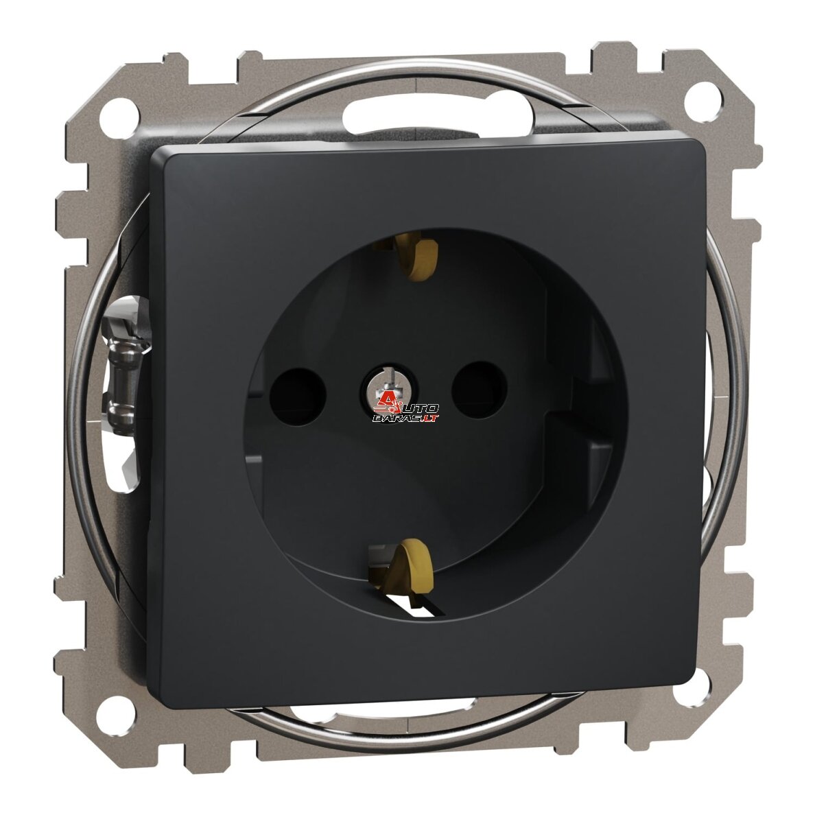 Kištukinis lizdas su įžeminimu ir dangteliu Schneider Electric Sedna Design SDD214024 (antracitas, IP44)