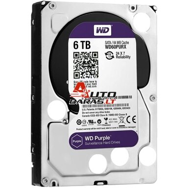 Kietas diskas WD Purple WD60PURX Surveillance 6 TB