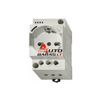 Kištukinis lizdas ant DIN bėgelio su įžeminimu Finder 7U0082300010 (LED indikacija, 16A)
