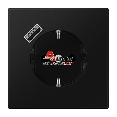Kištukinis lizdas su USB JUNG LS1520-18ASWM (juodas, matinis, 16A/250V) Kištukinis lizdas su USB JUNG LS1520-18ASWM (juodas, matinis, 16A/250V)