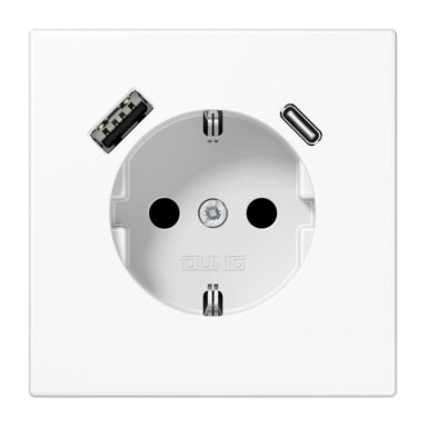 Kištukinis lizdas su USB+USB-C JUNG LS1520-15CAWW (baltas, 16A/250V) Kištukinis lizdas su USB+USB-C JUNG LS1520-15CAWW (baltas, 16A/250V)