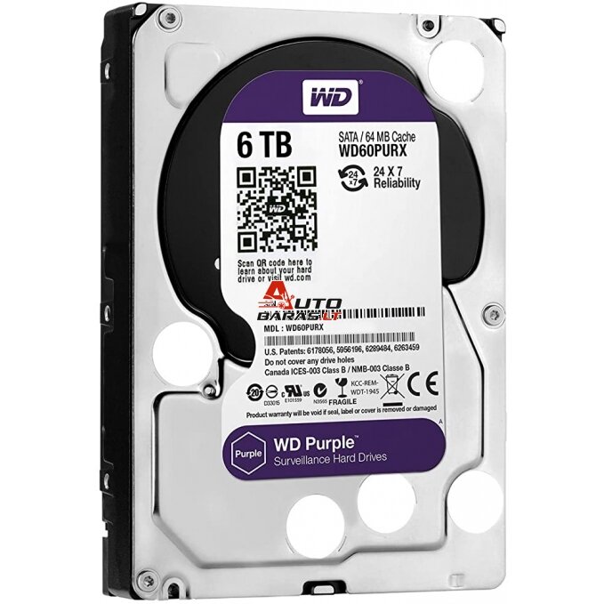 Kietas diskas WD Purple WD60PURX Surveillance 6 TB