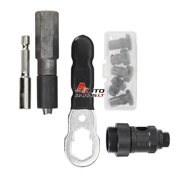 Kniediklio adapteris 3in1 srieginėms kniedėms M3-M12 suktuvui/gręžtuvui 12