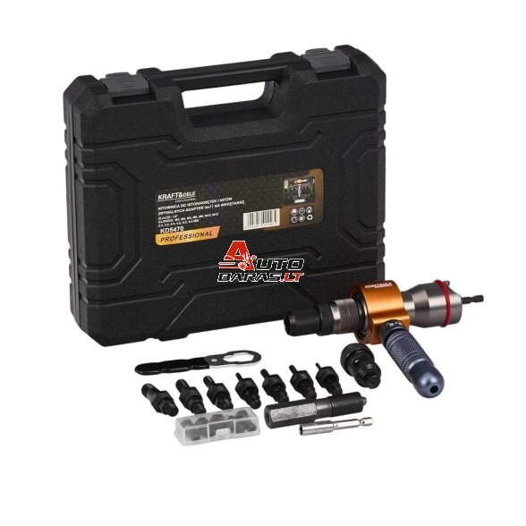 Kniediklio adapteris 3in1 srieginėms kniedėms M3-M12 suktuvui/gręžtuvui 2