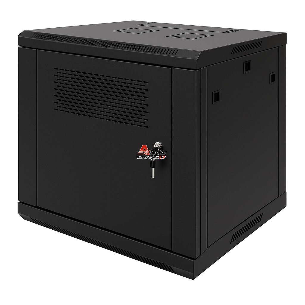Komutacinė spinta 19'' pakabinama 15U 600x450mm (juoda, nesurinkta, IP20) ASP2-6412