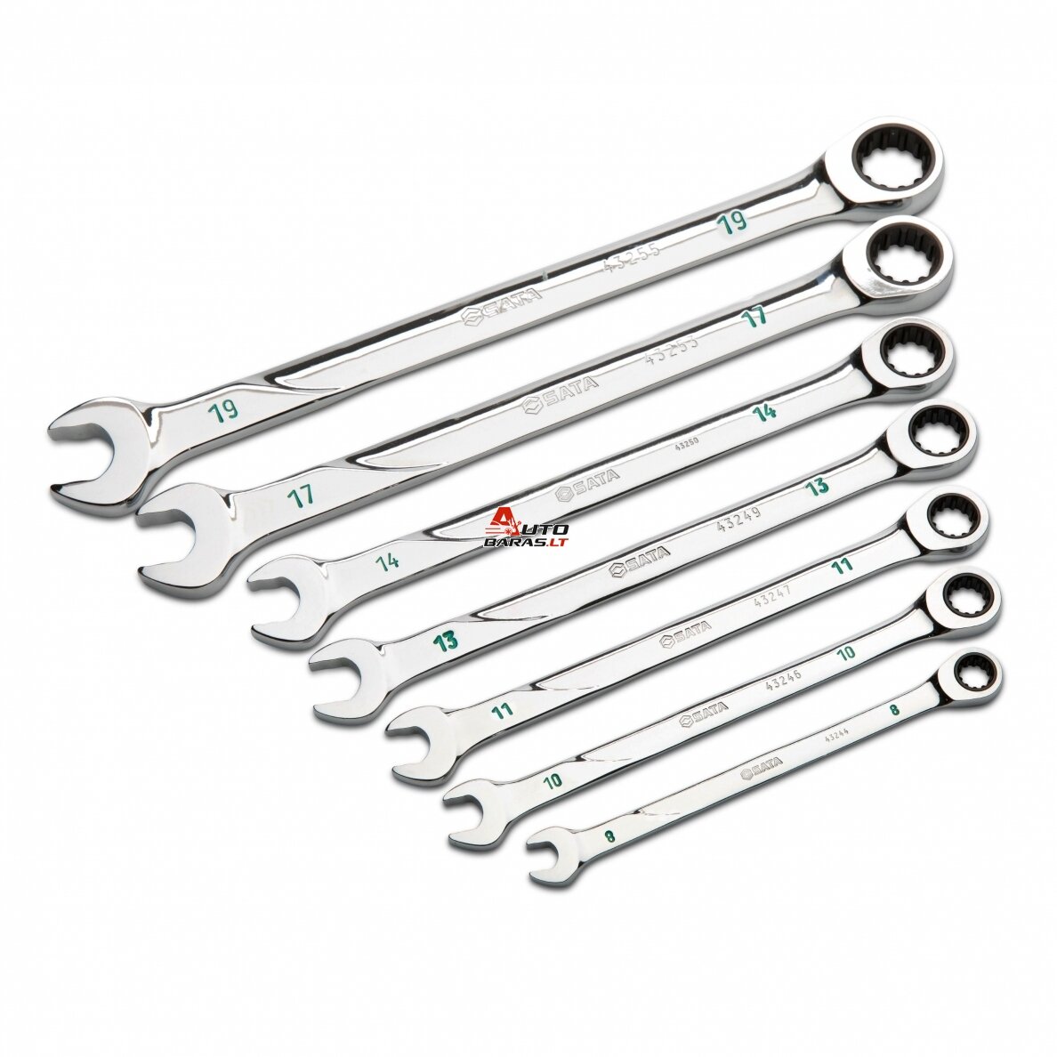 SATA Kombinuotų raktų su terkšle rinkinys 7vnt. (8-19mm) 120XP 1