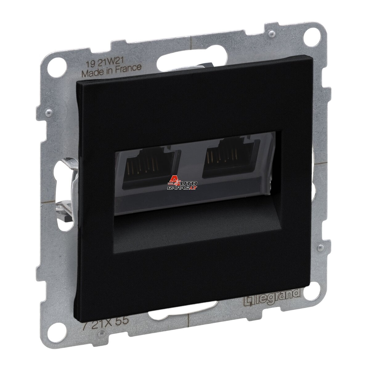 Kompiuterinis lizdas 2×RJ45 Legrand Suno 721455 (Cat6, UTP, juodas)