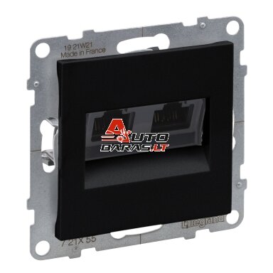 Kompiuterinis lizdas 2×RJ45 Legrand Suno 721455 (Cat6, UTP, juodas)