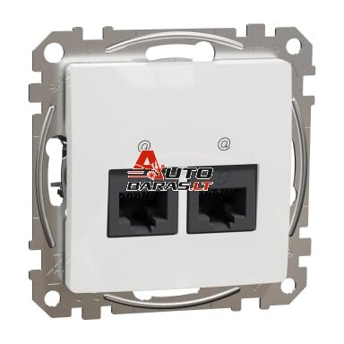 Kompiuterinis lizdas 2xRJ45 UTP cat.6 Schneider Electric Sedna Design SDD111462 (baltas) Kompiuterinis lizdas 2xRJ45 UTP cat.6 Schneider Electric Sedna Design SDD111462 (baltas)