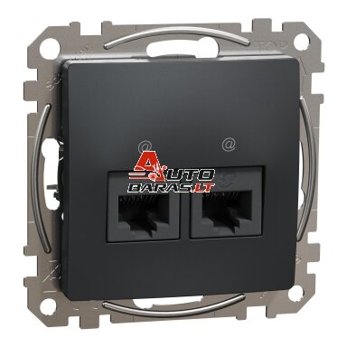 Kompiuterinis lizdas 2xRJ45 UTP Cat6 Schneider Electric Sedna Design SDD114462 (antracitas)