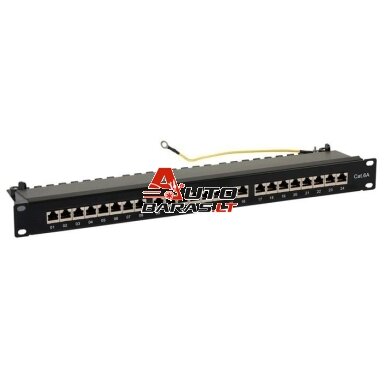 Komutacinė panelė 19'' 1U, FTP 6A cat., 24 prievadų Komutacinė panelė 19'' 1U, FTP 6A cat., 24 prievadų