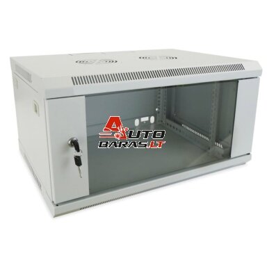 Komutacinė spinta 19'' pakabinama 4U 600x450x279mm (pilka, surinkta, IP20) AWM2-6404
