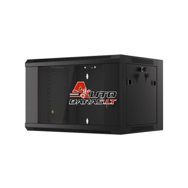 Komutacinė spinta 19'' pakabinama 6U 600x450x370 (nesurinkta, juoda)