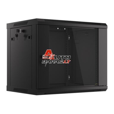 Komutacinė spinta 19'' pakabinama 9U 600x450x500 (juoda, surinkta)