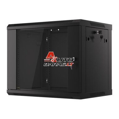 Komutacinė spinta 19'' pakabinama 9U 600x450x500 (surinkta, juoda)
